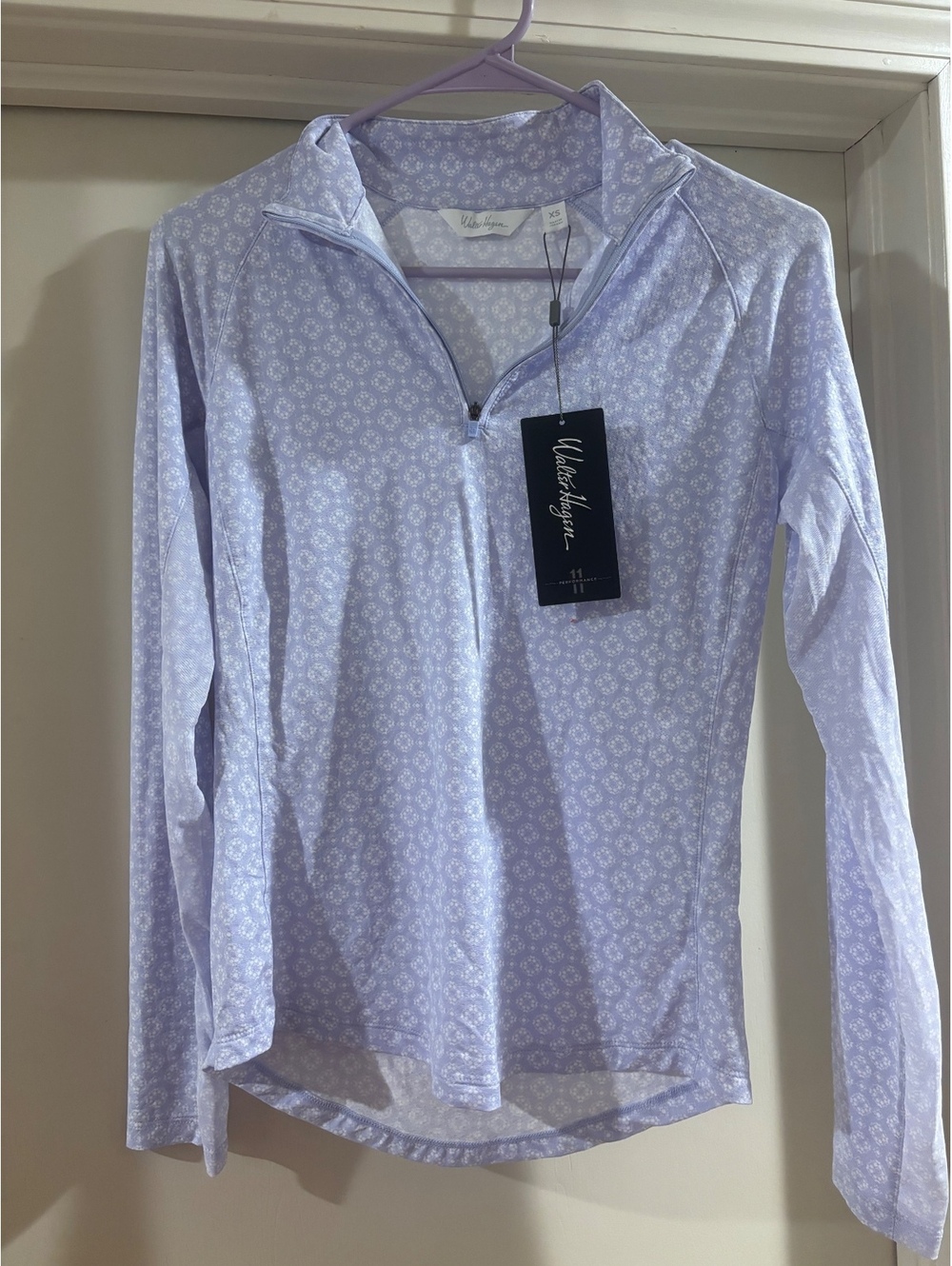 Walter Hagen 11 Performance UPF 50+ Quarter Zip Golf Top XS NWT